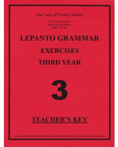 Lepanto Grammar 3 Workbook Answer Key