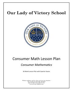 Lesson Plans - Elective Consumer Math