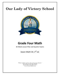 Lesson Plans - Grade 04 Math Saxon 54 3rd Edition
