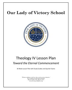 Lesson Plans - Grade 12 Theology IV